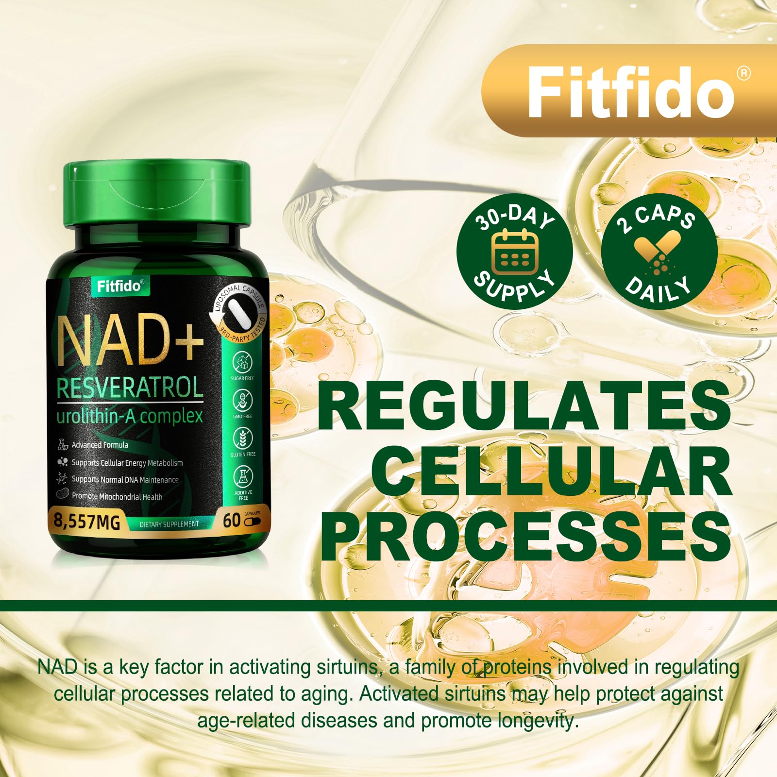 Control de calidad GMP en EE. UU. para Fitfido NAD.