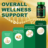 NAD liposomal con resveratrol, ingredientes clave visibles.