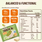 FitnesSHOCK brownie pistacho, textura suave y sabor rico para merienda saludable