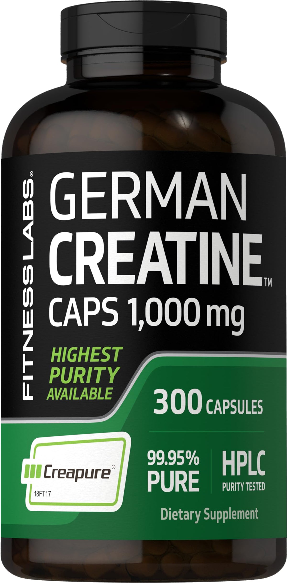 Fitness Labs Creatina Monohidrato en frasco, posible mejora de rendimiento.