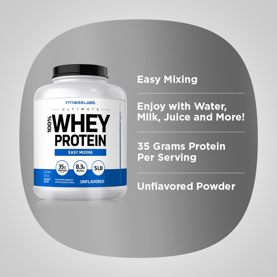 Fitness Labs Whey Protein Powder muestra de laboratorio y seguridad.
