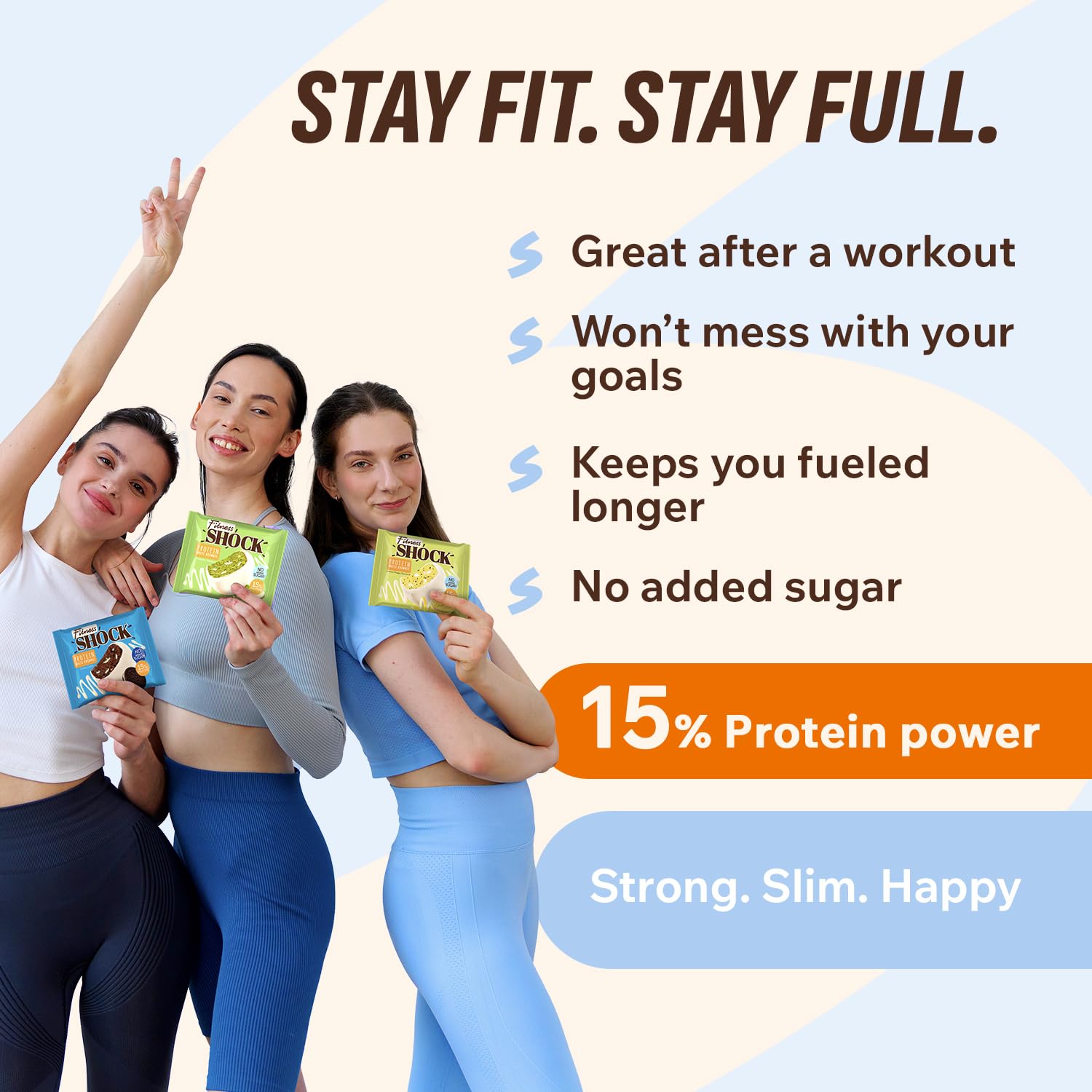FitnesSHOCK caja diez brownies, variedad de sabores para probar y descubrir.
