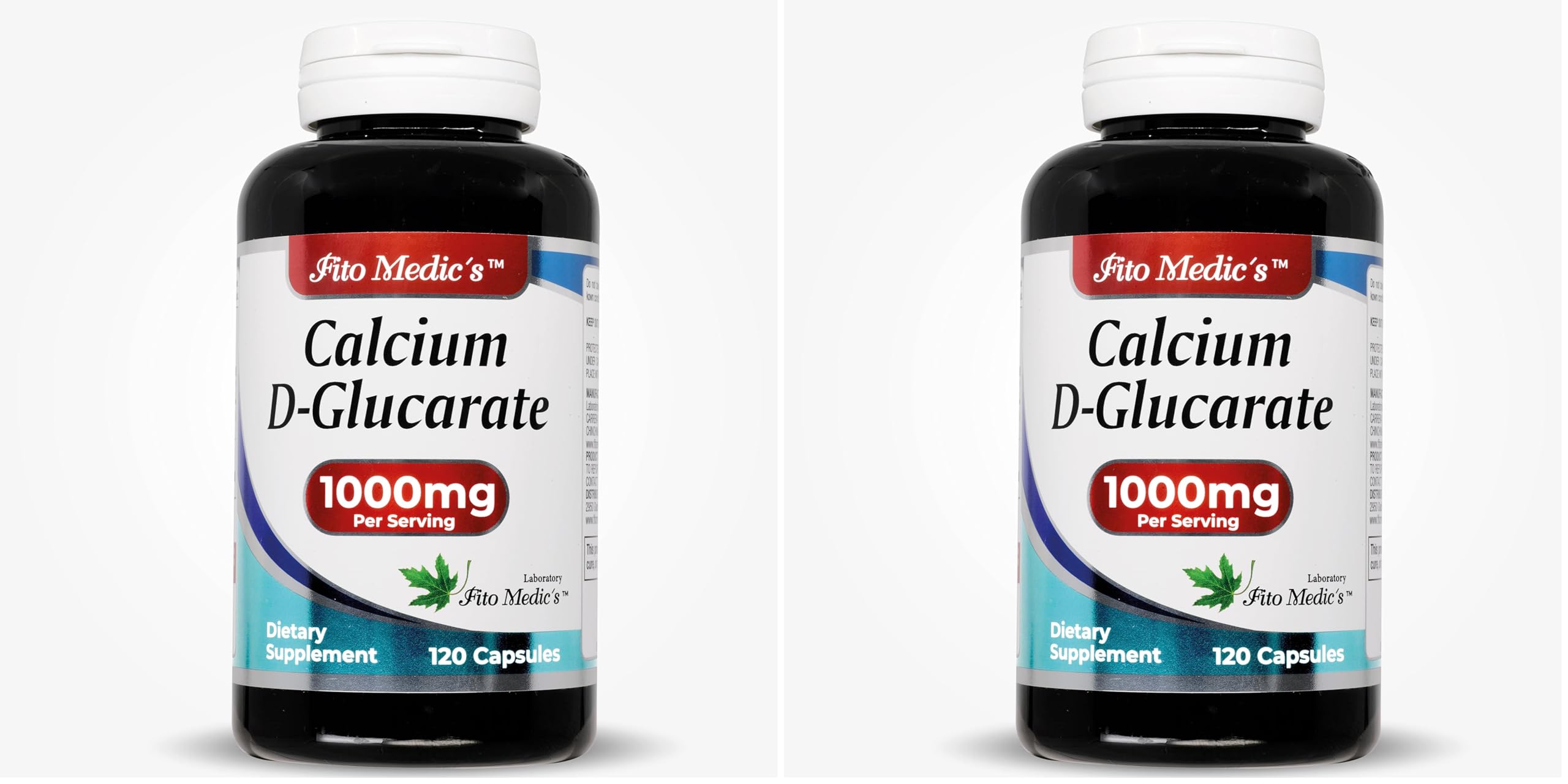 Calcio D-Glucarato de Fito Medic's: botella de 120 cápsulas para equilibrio hormonal.