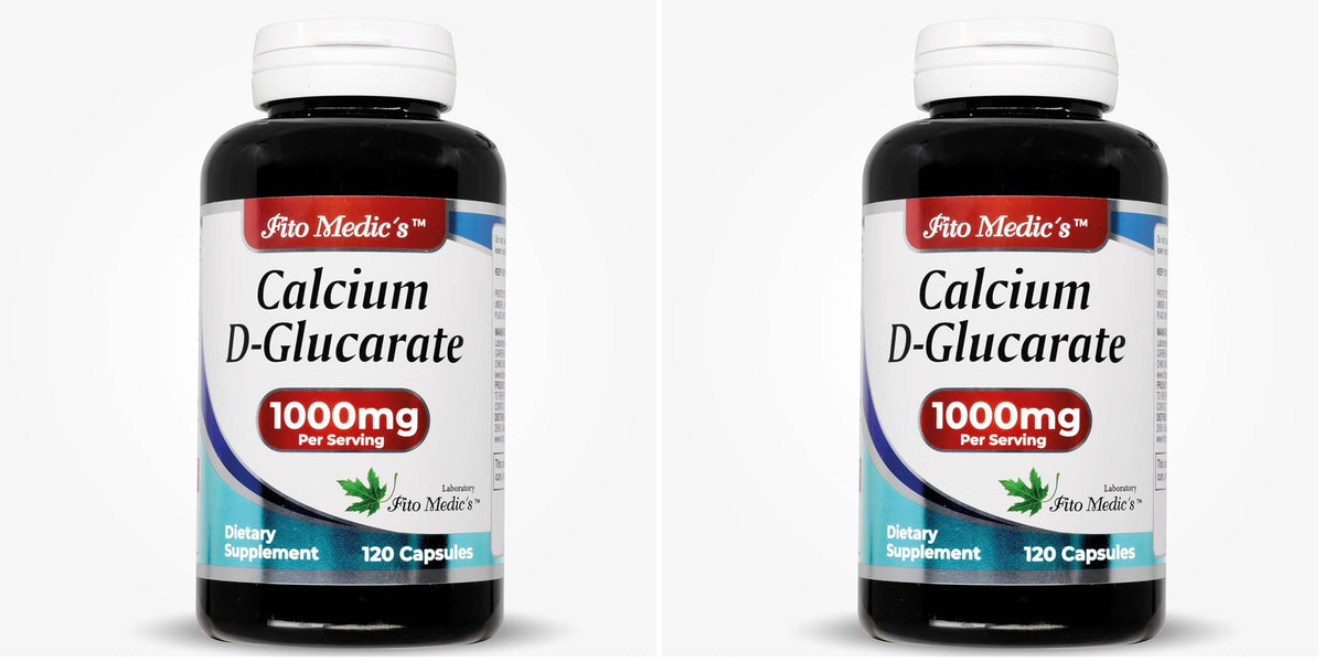 Calcio D-Glucarato de Fito Medic's: botella de 120 cápsulas para equilibrio hormonal.