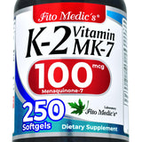 FITO MEDIC'S Lab: botella de Vitamina K2 MK-7 para uso diario.