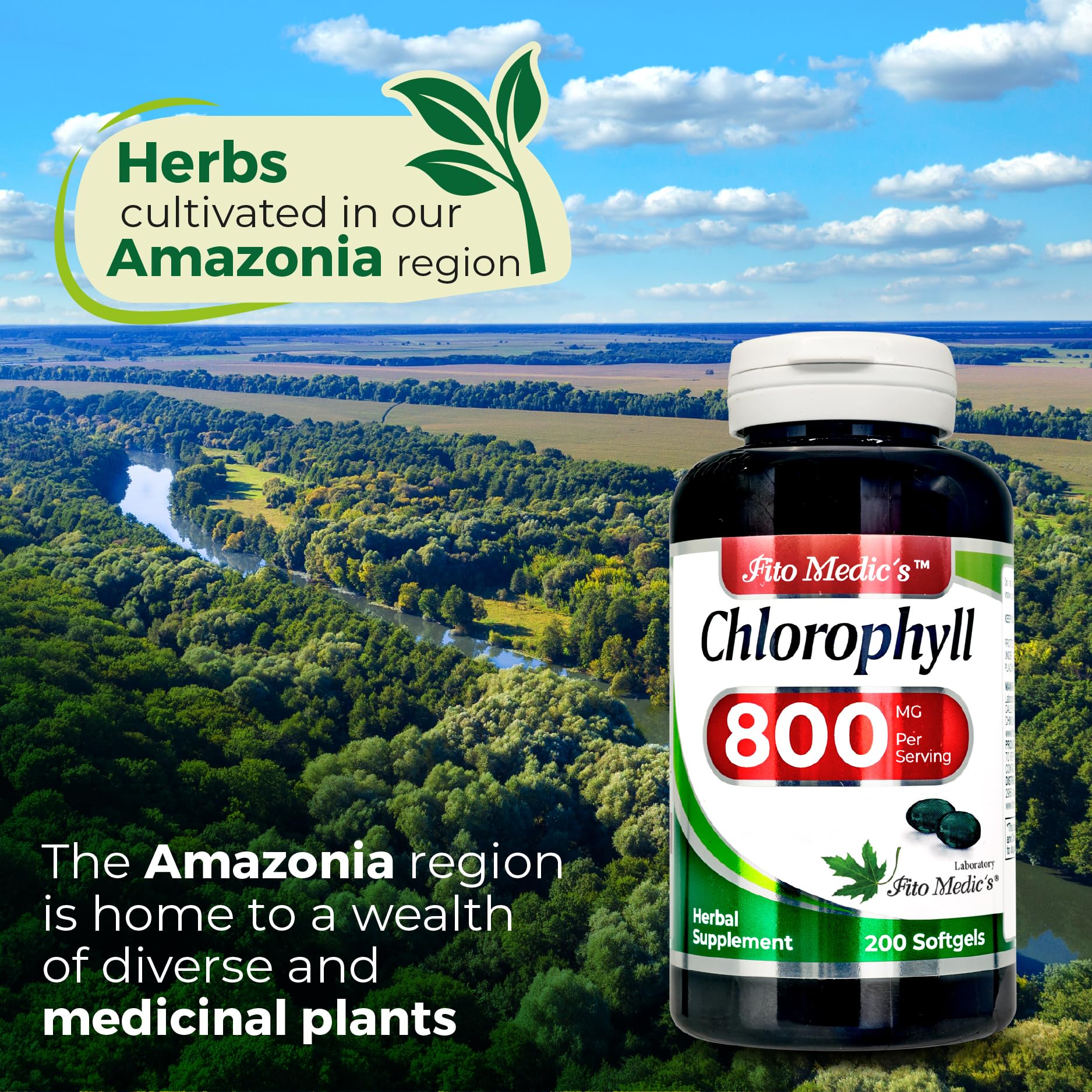 FITO MEDIC'S clorofila, etiqueta clara y origen vegetal