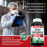 FITO MEDIC'S Lab beta sitosterol - botella junto a un vaso para hidratación y consumo