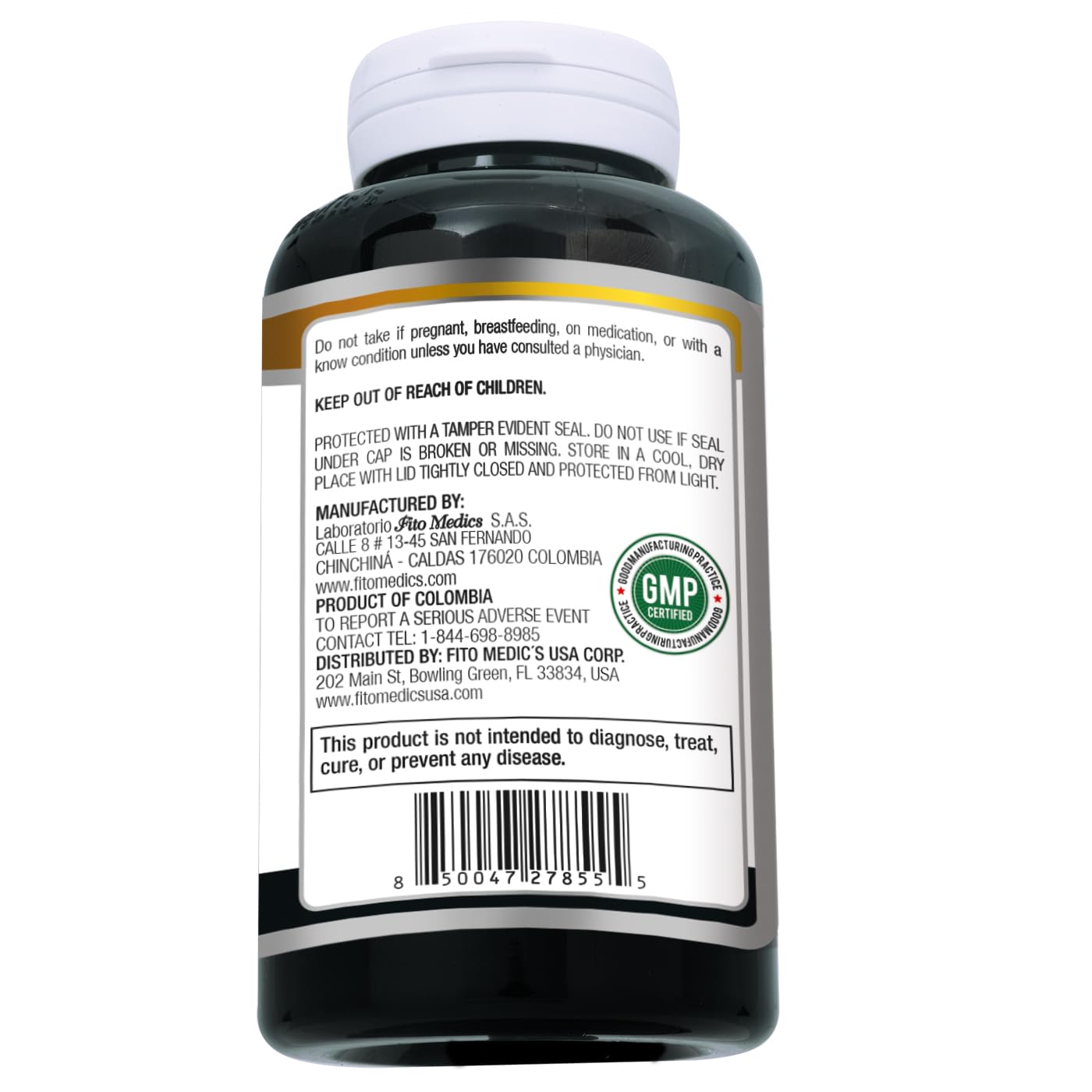 Empaque práctico de FITO MEDIC'S carbon activado en cápsulas.