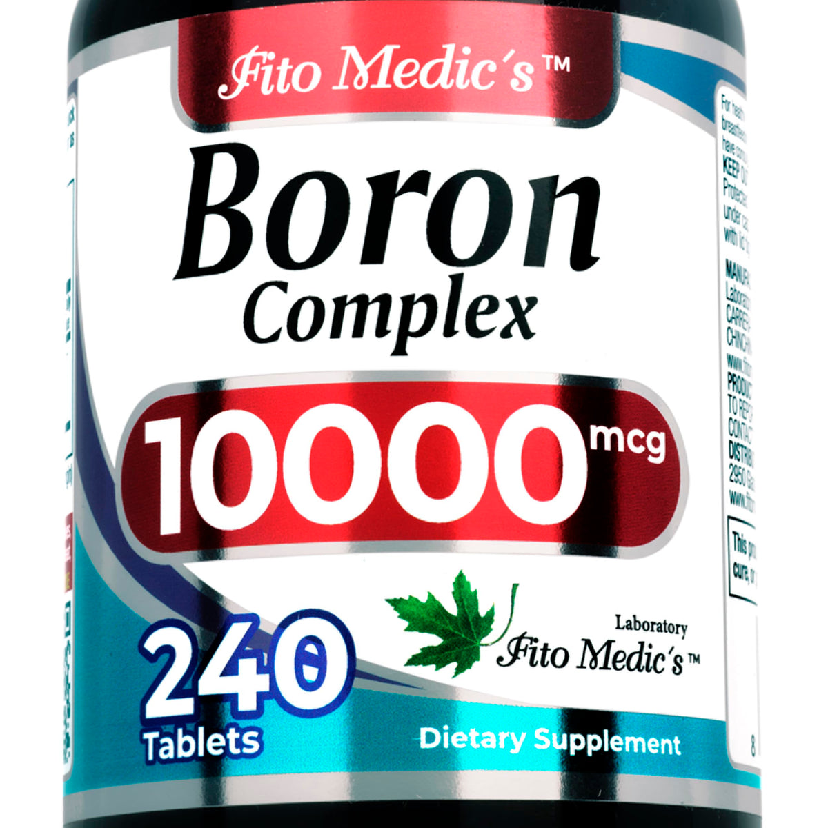 Botella de Fito Medic's Lab con boro 10 mg y alta absorción para uso diario.