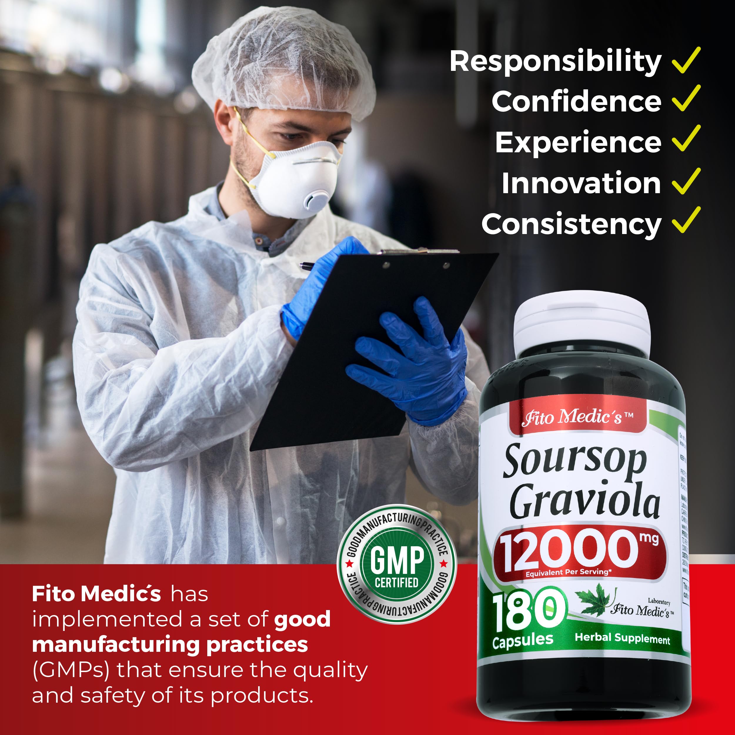 FITO MEDIC'S Lab guanábana control de calidad: proceso riguroso para alta pureza.
