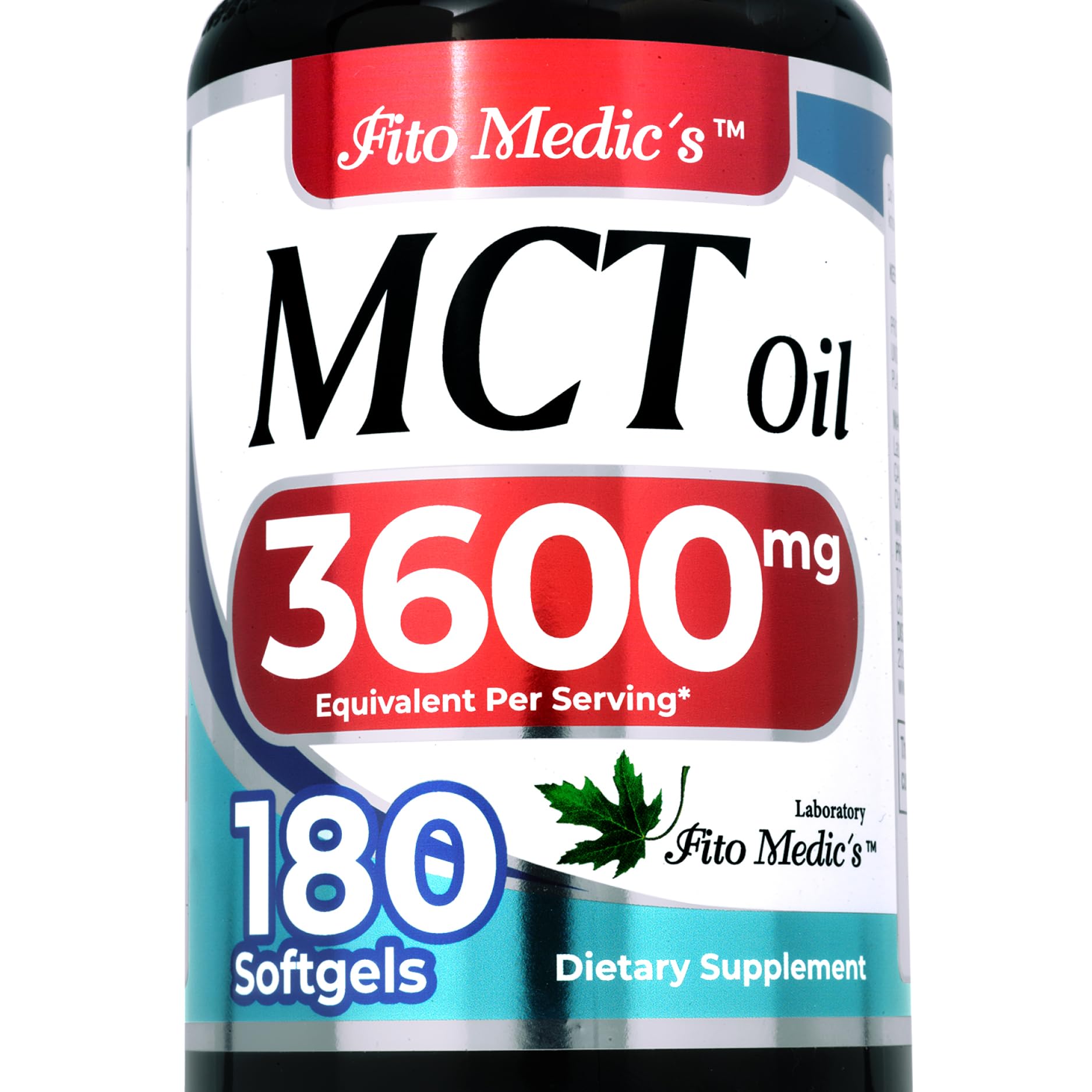 Cápsulas FITO MEDIC'S Lab MCT Oil en botella para consumo diario.