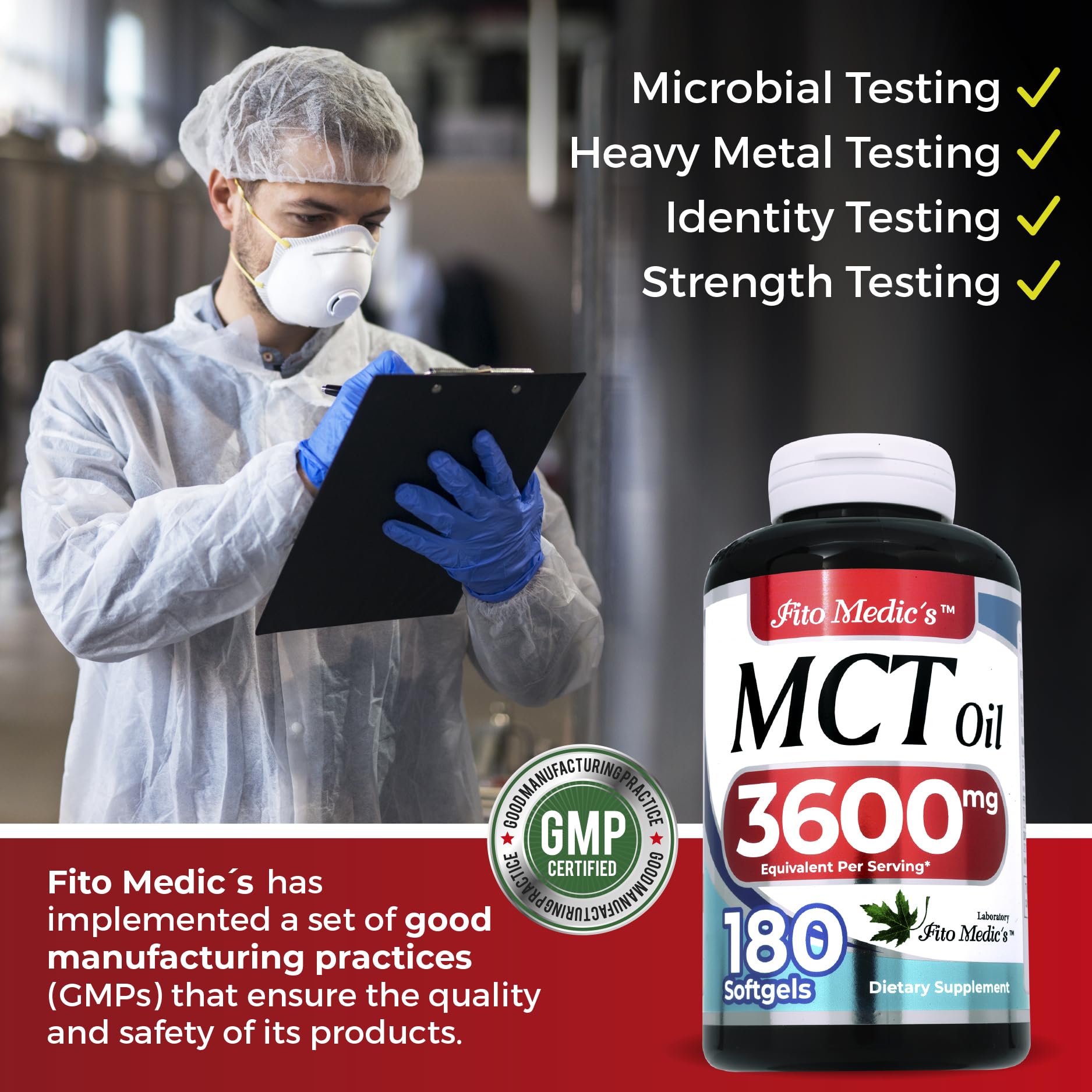 Uso diario en escritorio con cápsulas FITO MEDIC'S MCT Oil para energía sostenida.