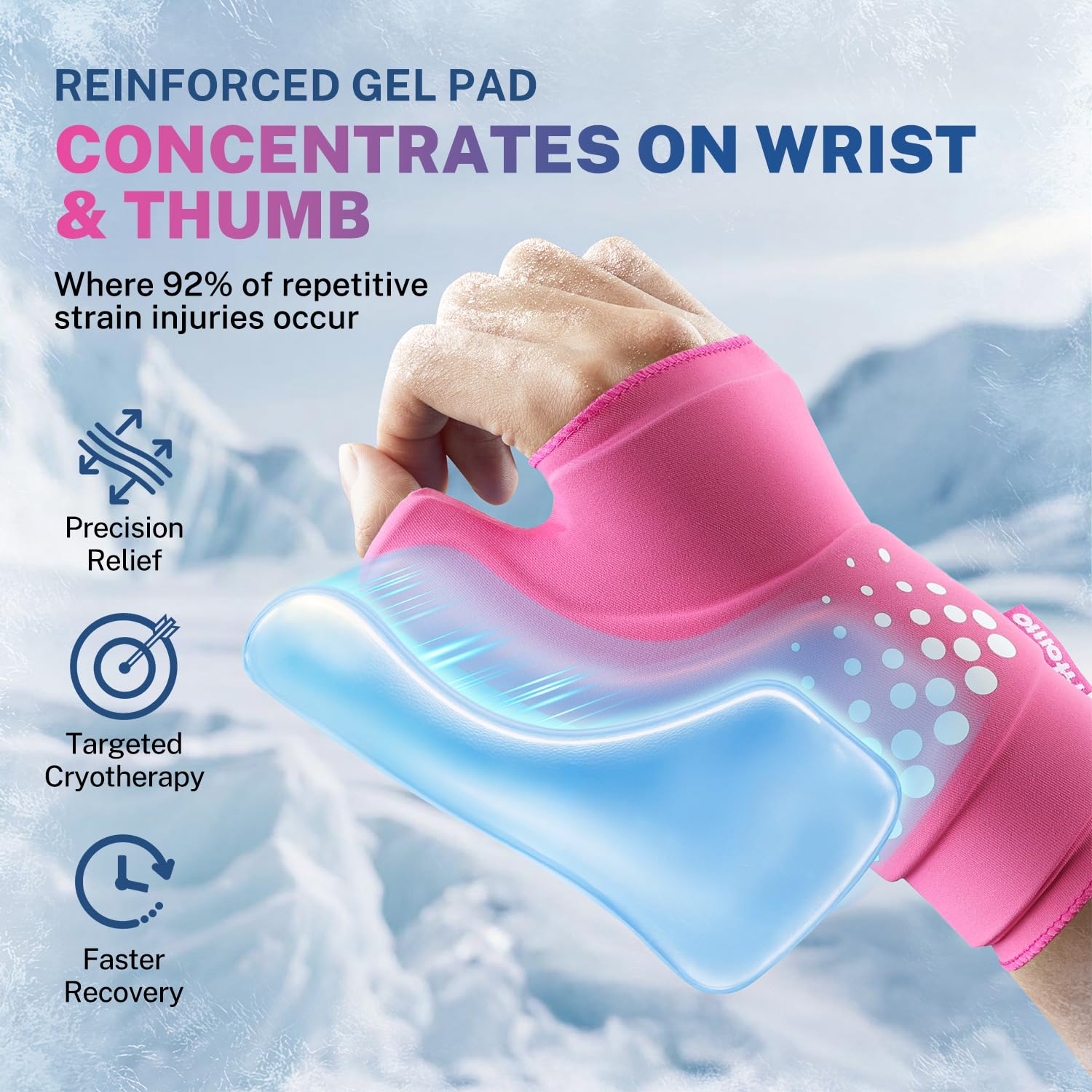 Fitomo diseño ergonómico para muñeca y pulgar, ajuste cómodo