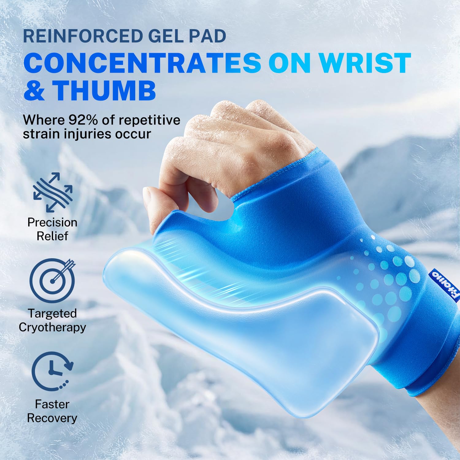 Gel pad denso de Fitomo ofrece enfriamiento prolongado para recuperación.