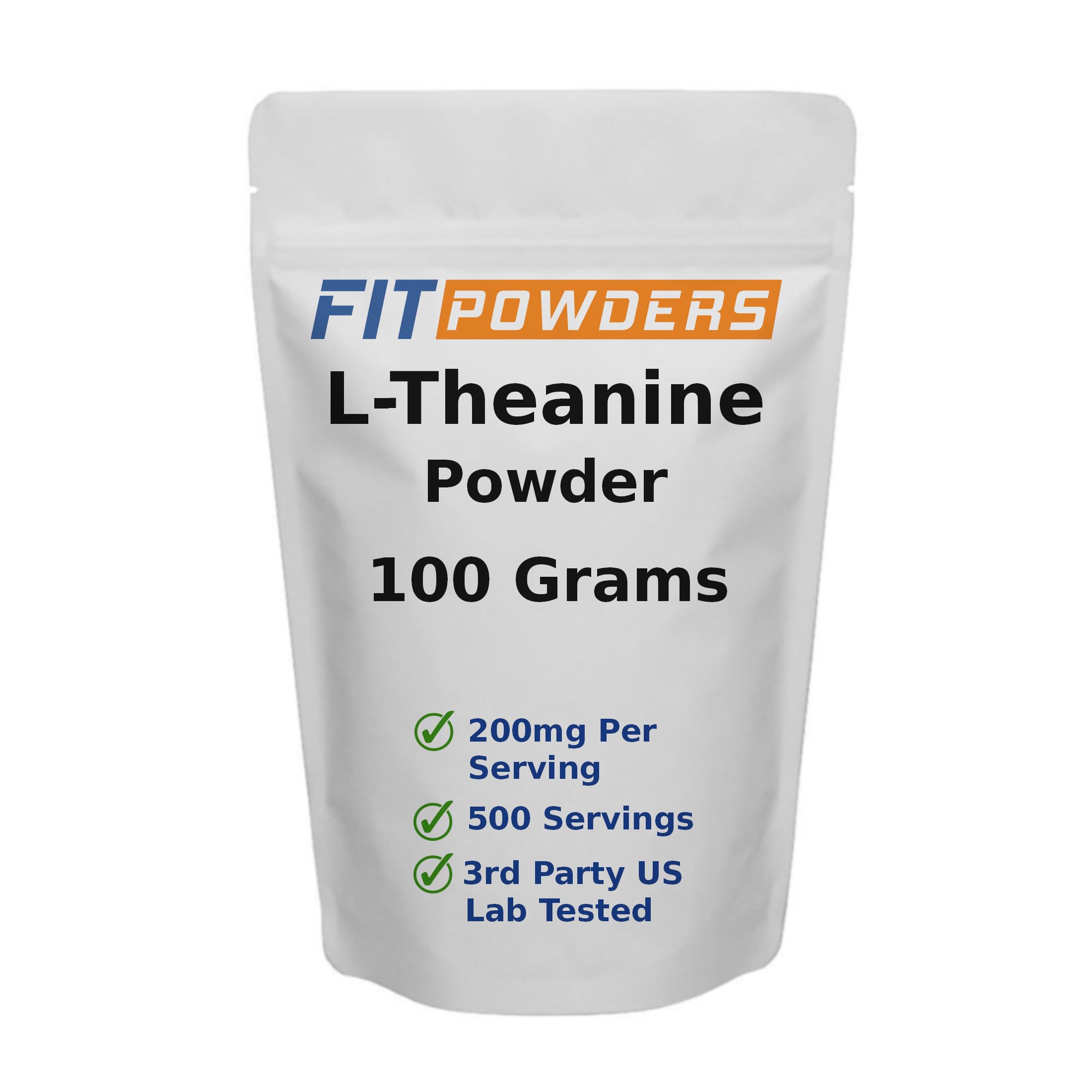 FitPowders L-Teanina en polvo de 100 g para relajación suave.