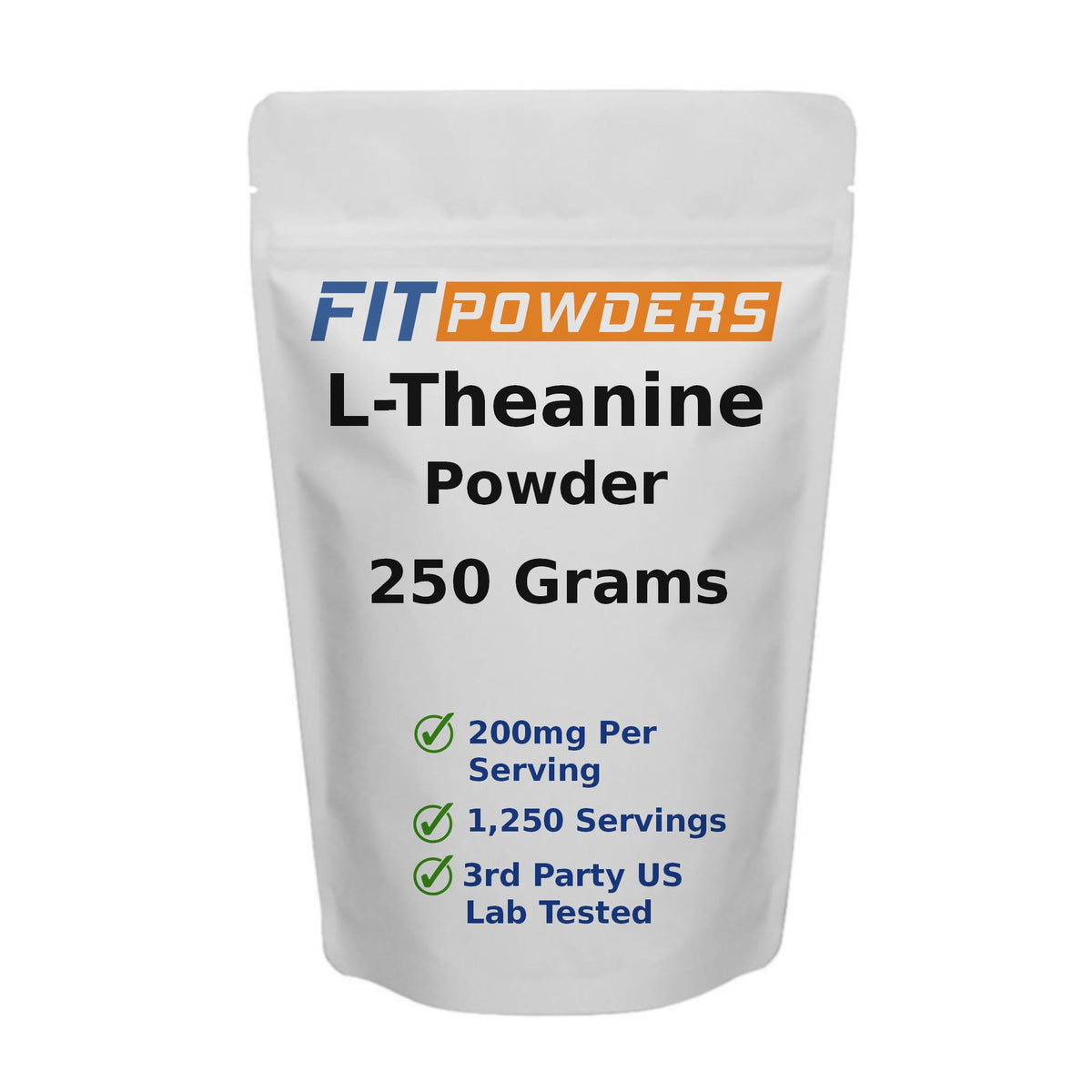 FitPowders L-teanina polvo 250 g, envase práctico para dosis diaria