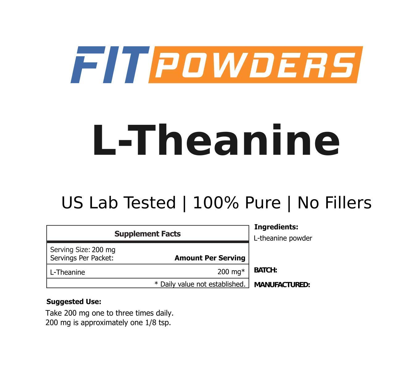 FitPowders L-teanina sin organismos modificados, opción natural