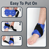 Ajuste de velcro en la compresa para tobillo Fittest Pro, fácil de fijar.