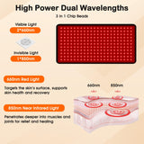 LEDs duales 660nm y 850nm brindan dos longitudes de onda útiles.