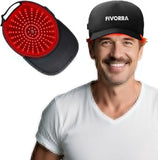 Gorra roja inalámbrica FIVORRA, vista frontal, libertad de movimiento diaria.