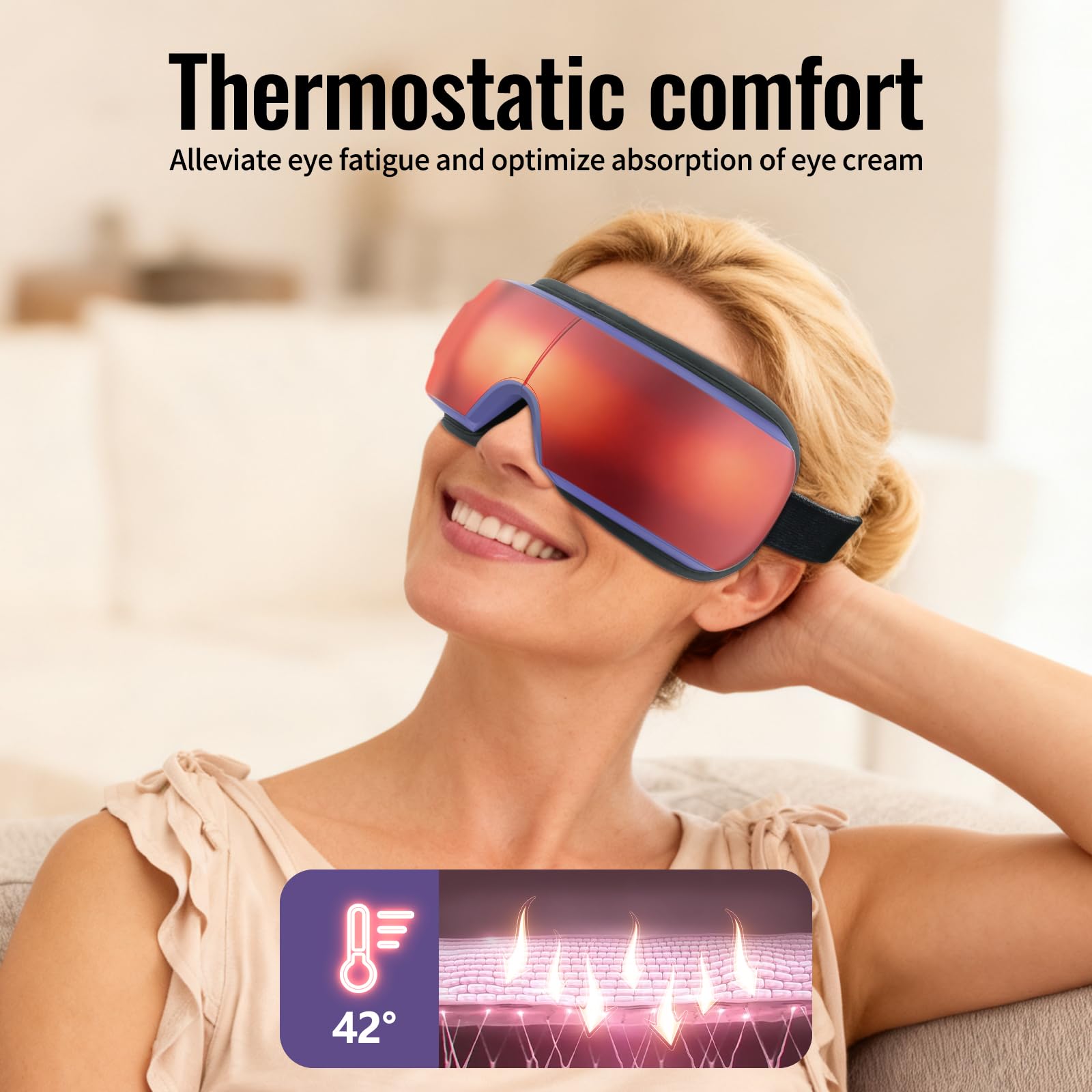 F FIWENE masaje ocular con espacio para ojos y puente nasal sin presión
