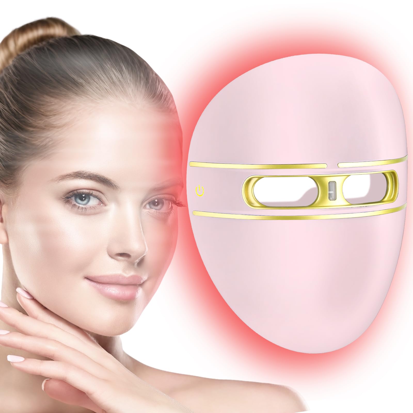 F FIWENE mascarilla LED facial frontal para terapia de piel suave.