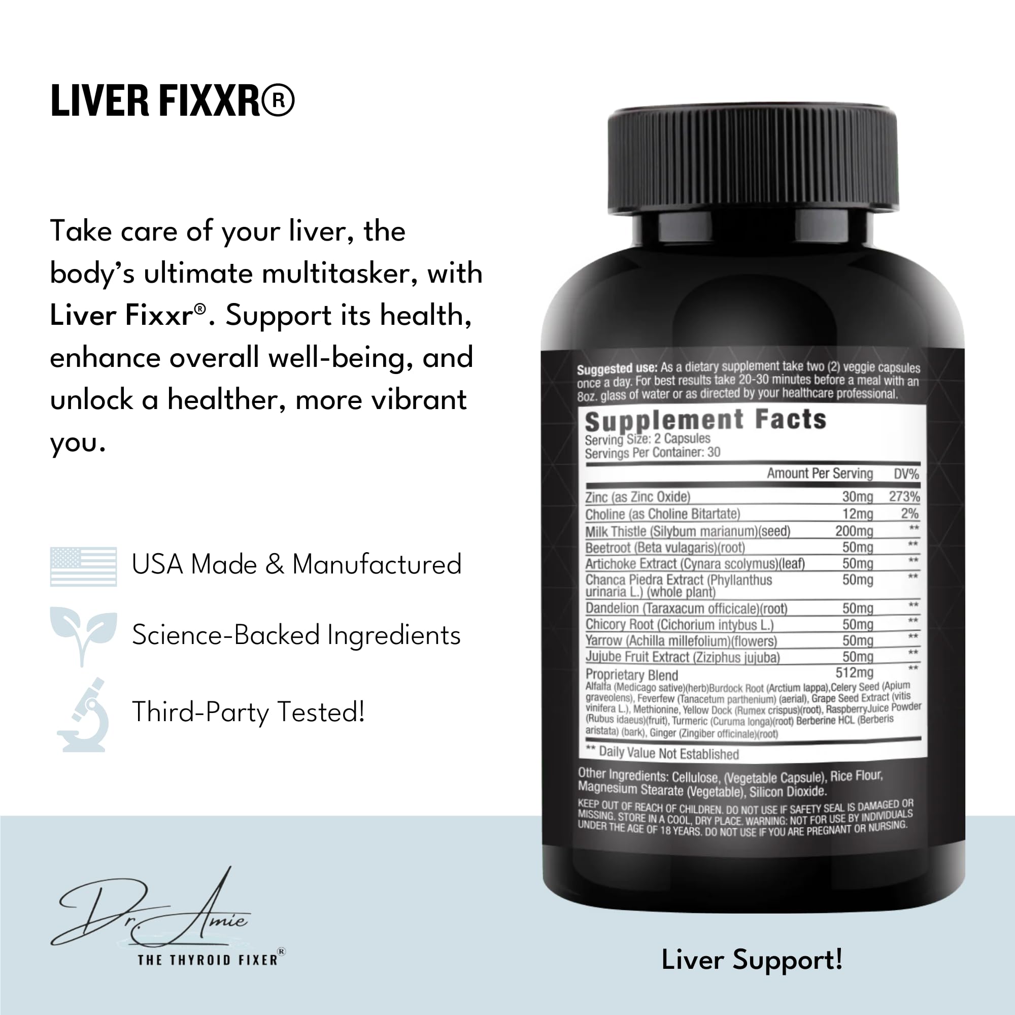 Fixxr Liver: cápsulas en primer plano para energía y vitalidad.