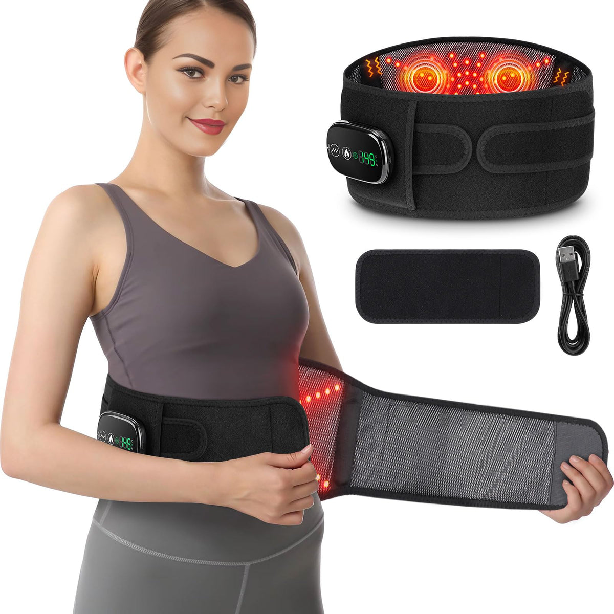 FlareMore cinturon lumbar calor: cobertura ergonómica para espalda