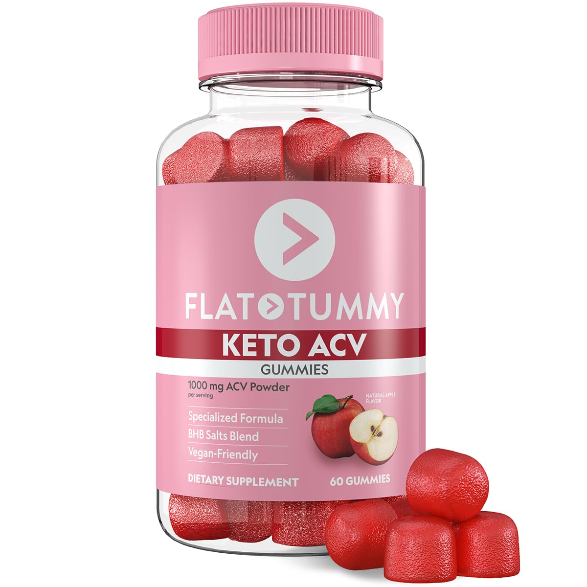 Gomitas Flat Tummy CETOGÉNICAS ACV en botella para consumo diario cetogénico