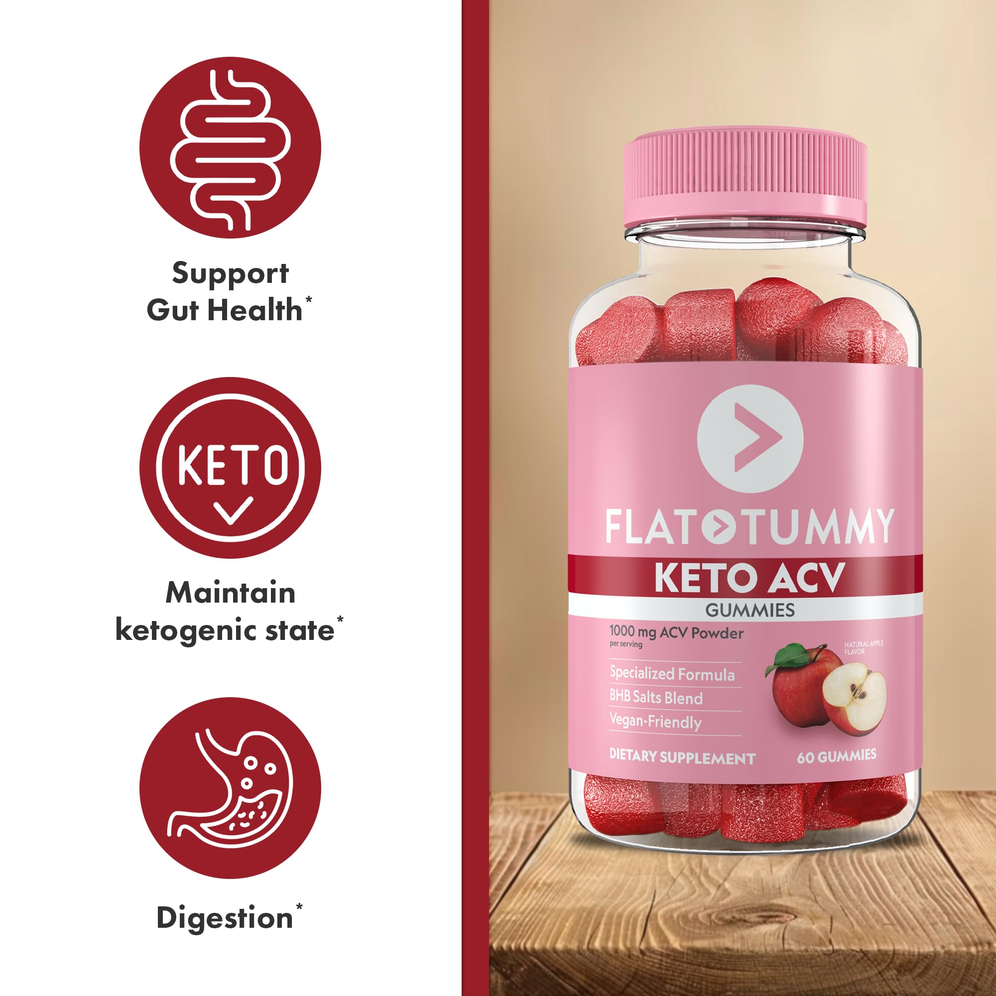 Sabor delicioso de Flat Tummy CETOGÉNICAS ACV para experiencia diaria