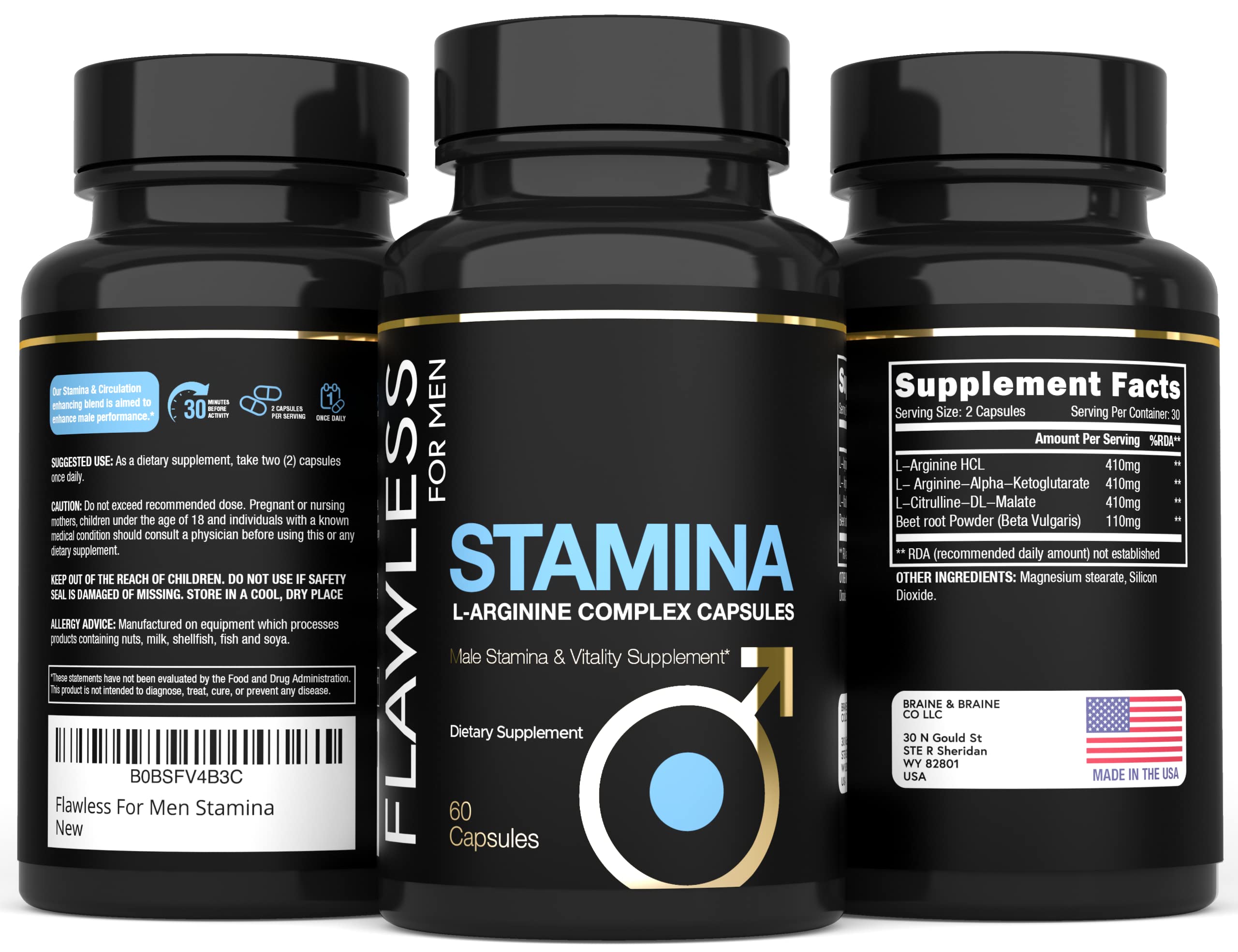 FLAWLESS FOR MEN Stamina: dosis diaria recomendada para apoyo de resistencia.