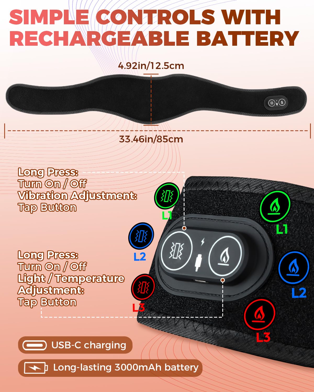 Flazecon batería recargable de 3000 mAh para uso sin cables