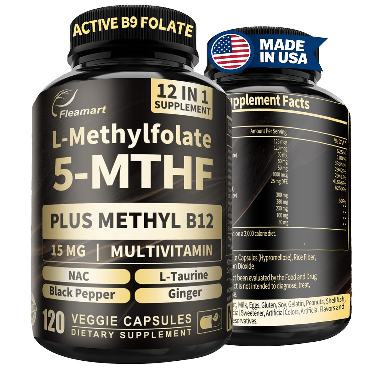 Fleamart L-metilfolato 15 mg: cápsulas de absorción rápida para energía diaria