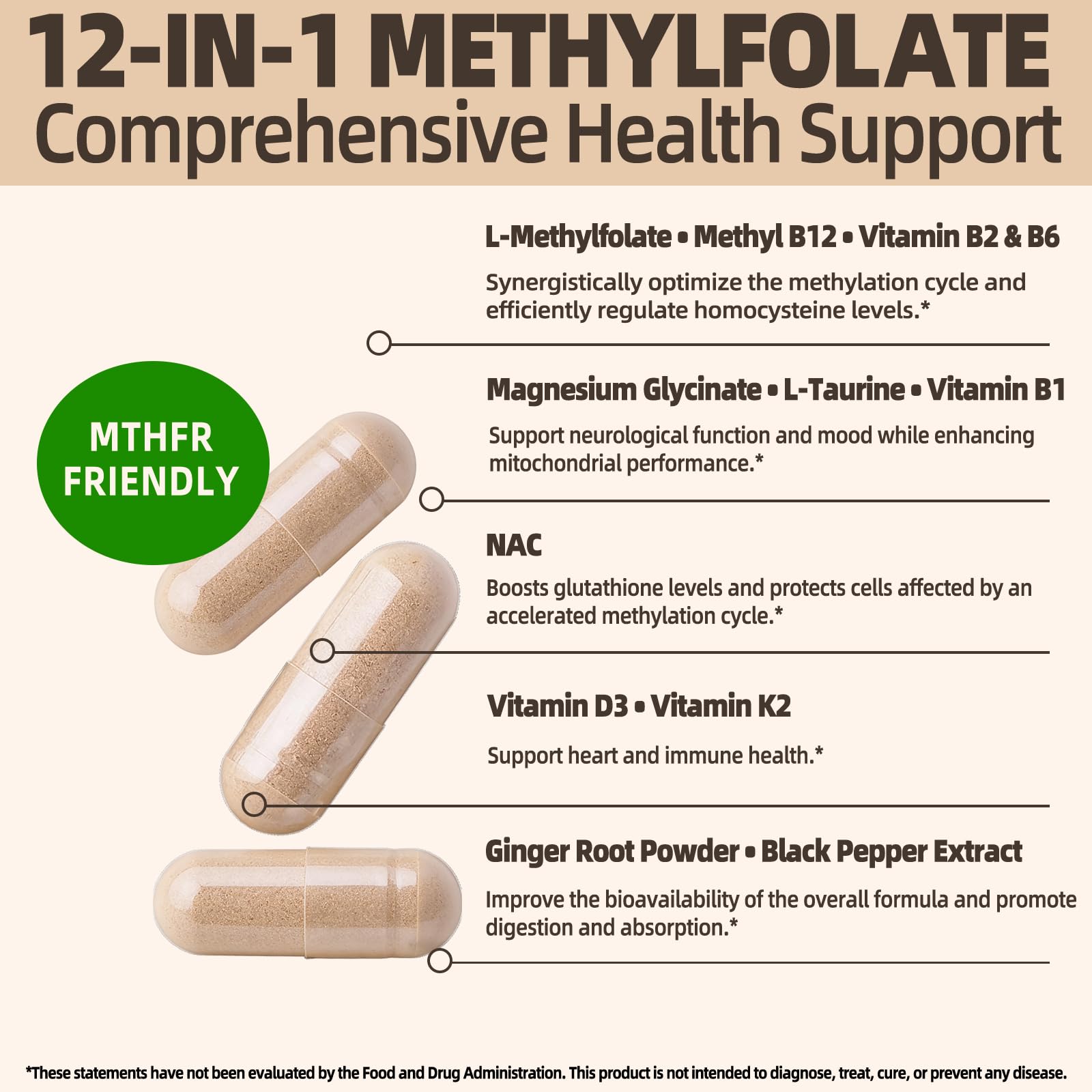 Fleamart mezcla 5-MTHF y B12 12 en 1: mejor biodisponibilidad