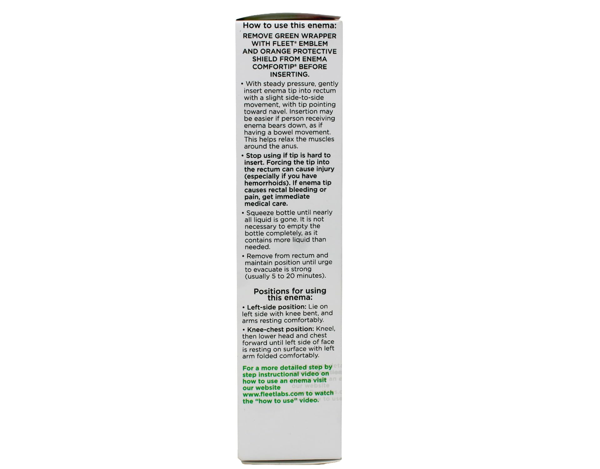 Fleet Bisacodyl Enemas seguridad de dosis y manejo