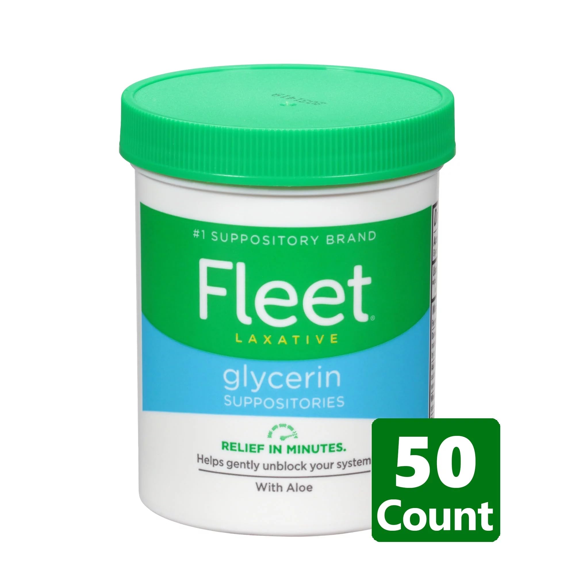 Fleet Glycerin Suppositories aloe-formulado para comodidad diaria.