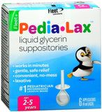 Fleet Pedia-Lax supositorio de glicerina para niños 2-5 años, uso suave.