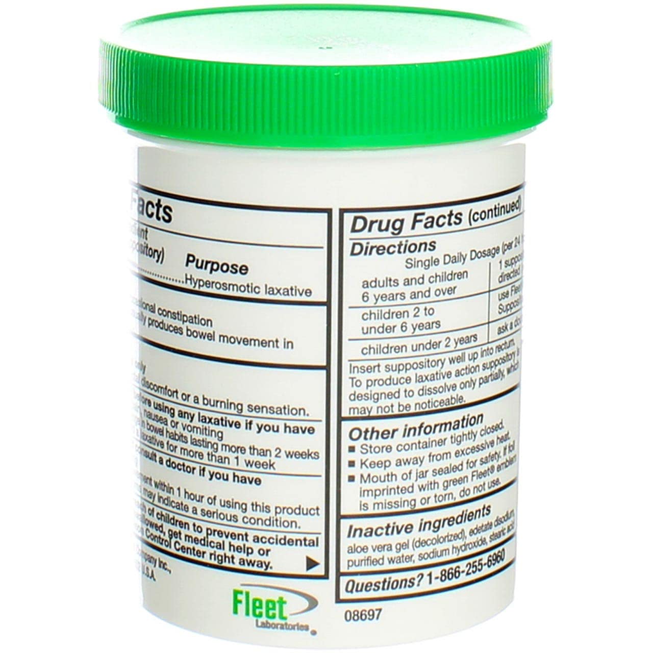 Fleet supositorios aloe: alternativa práctica a enemas líquidos.
