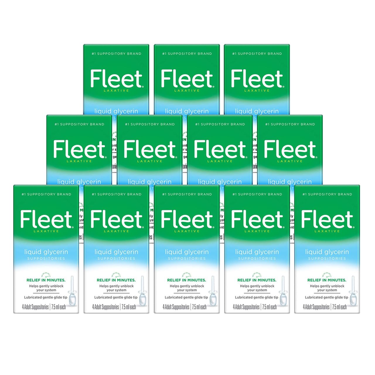 Fleet supositorios líquidos de glicerina en botella para alivio rápido del estreñimiento.
