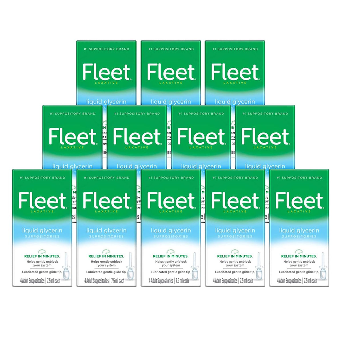 Fleet supositorios líquidos de glicerina en botella para alivio rápido del estreñimiento.