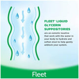 Fleet supositorios líquidos de glicerina ofrecen alivio sin estimulantes para sensaciones suaves.