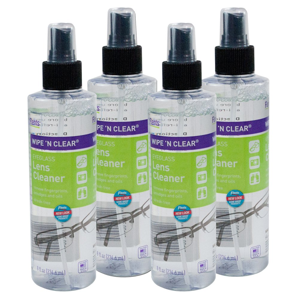 Flents Wipe 'N Clear para lentes, limpieza rápida y sin rayas para gafas