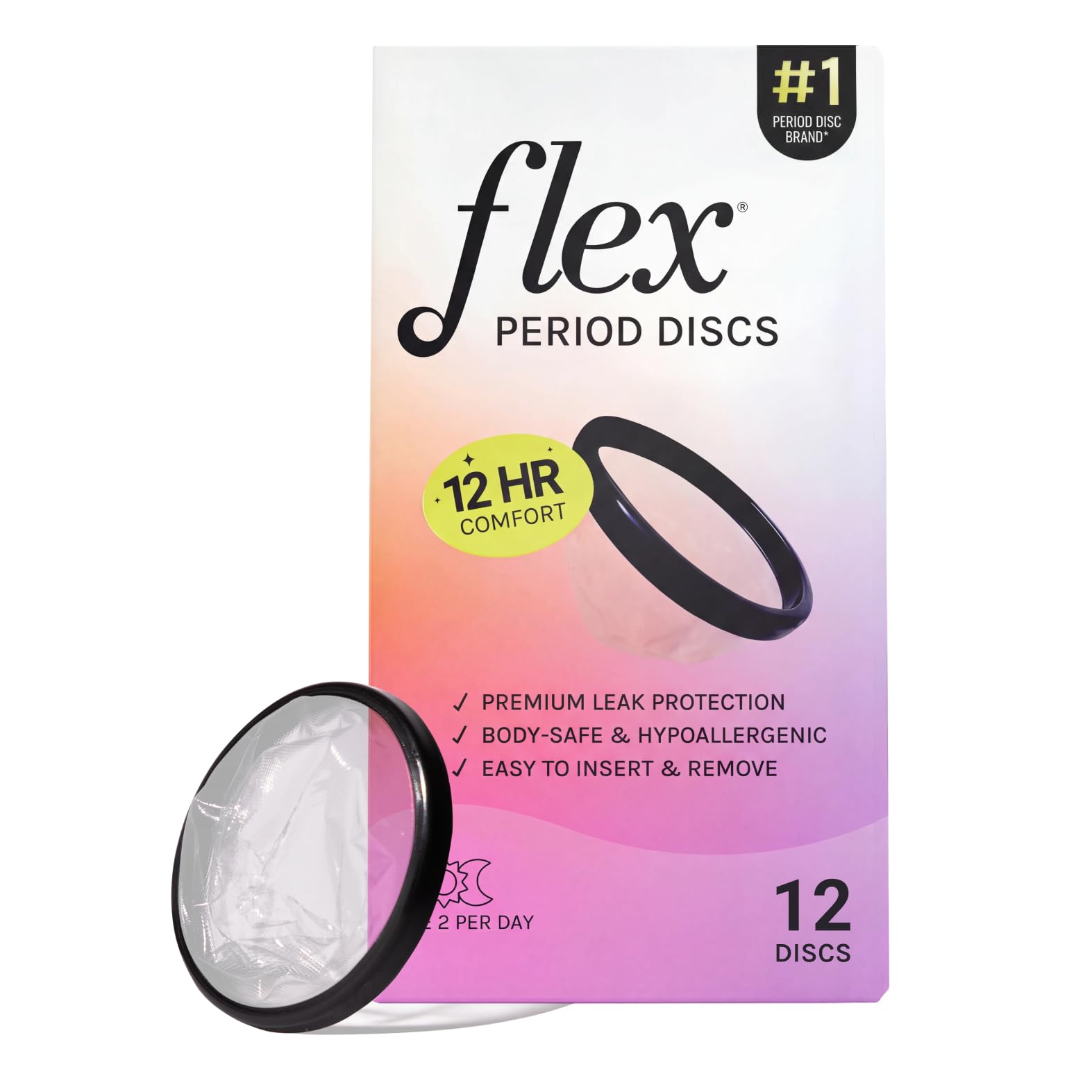 FLEX Disc confort periodo, experiencia suave durante el ciclo.