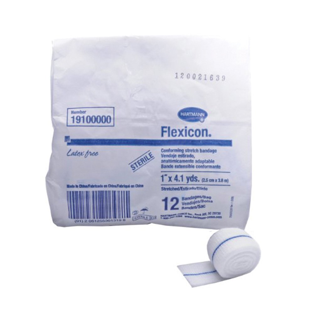 Rollo de gasa FLEXICON ORTS830 blanco, estructura de filamentos que se adhiere para fijar vendajes.