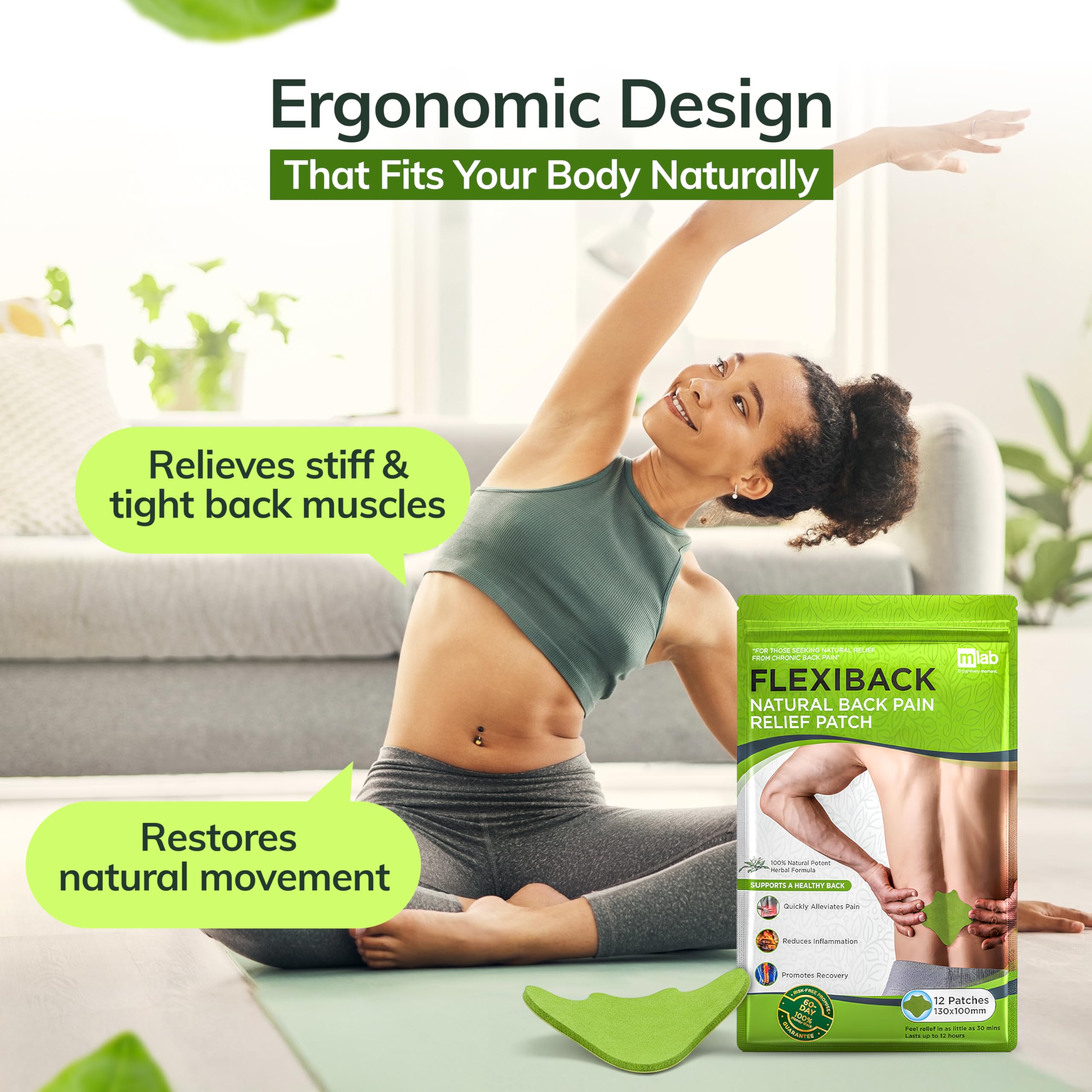 FlexiBack uso diario sin irritación ni olor fuerte.