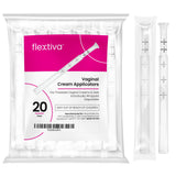 Aplicadores Flextiva con extremo roscado para dosificar gel o crema con precisión.