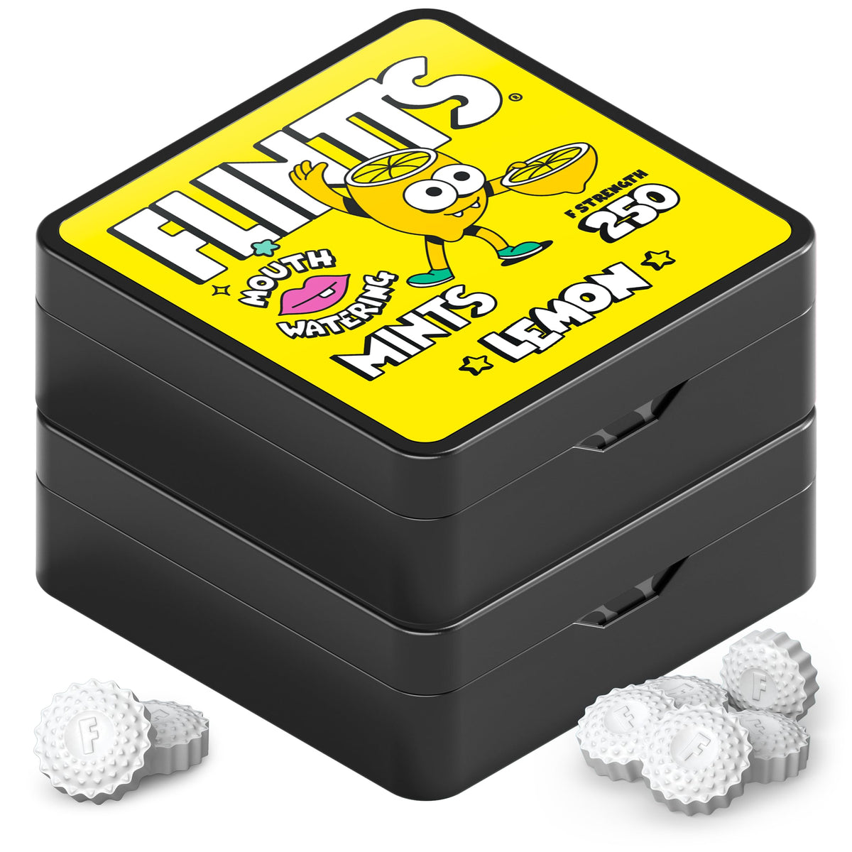 Flintts Mints Lemon Stash en empaque compacto para uso diario y frescura.