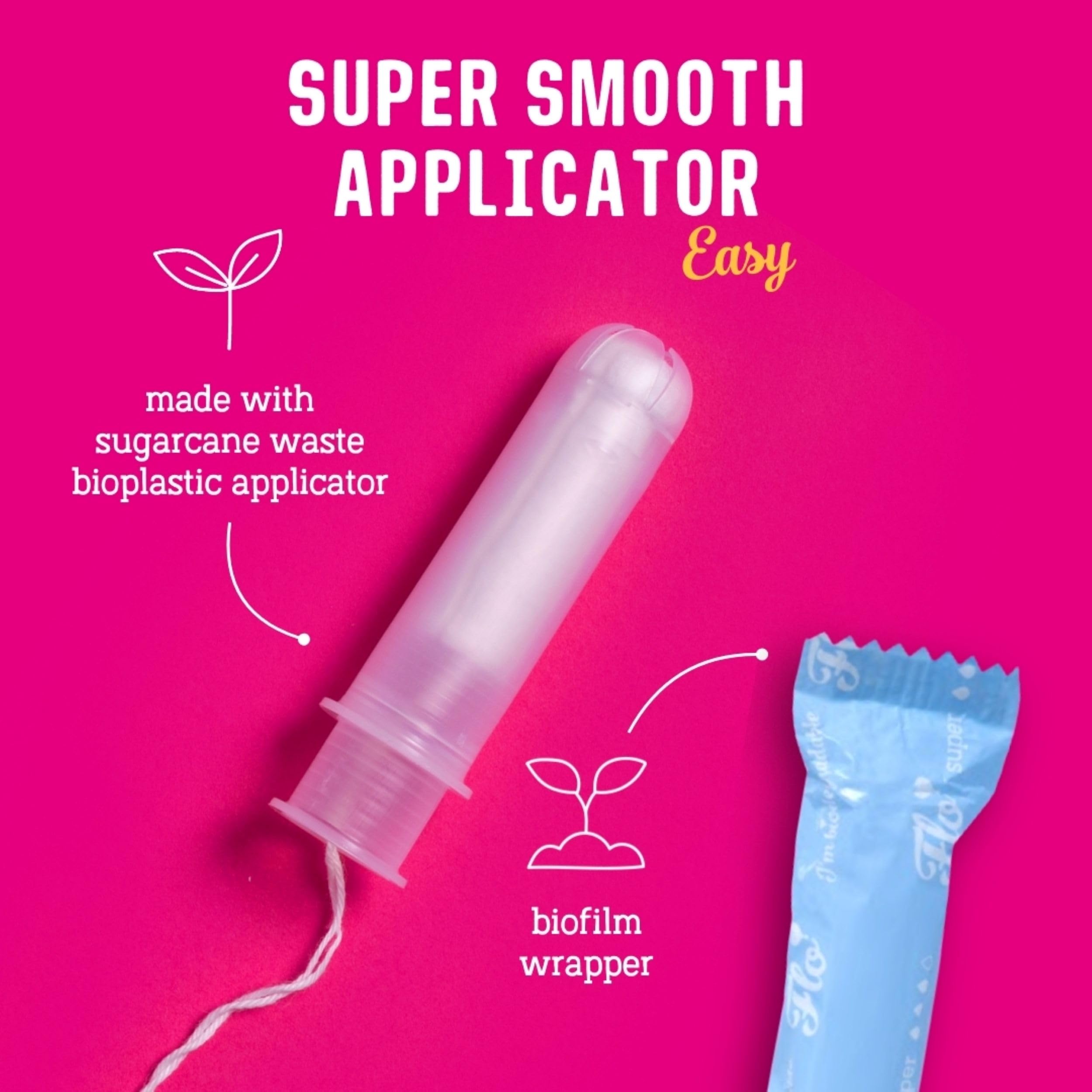 Aplicador de bioplástico FLO para inserción suave y limpia.