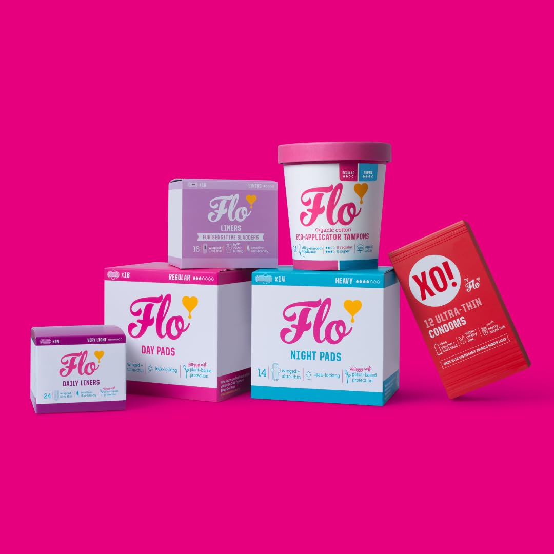 Cuidado personal sostenible Flo para la rutina menstrual.