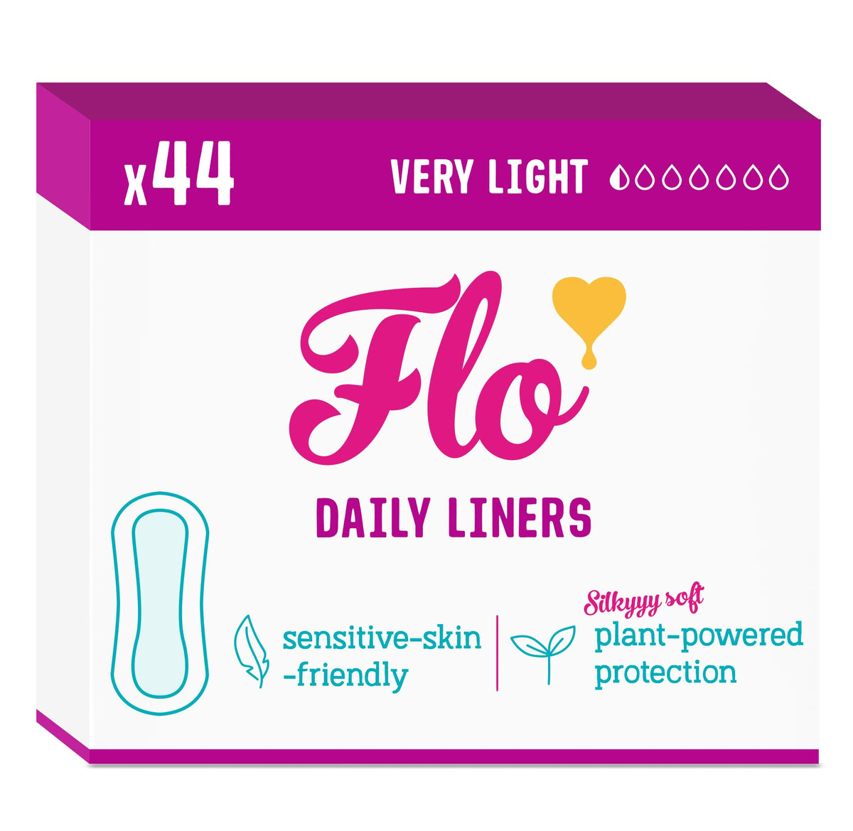 Flo protectores diarios envueltos ultradelgados, discreción para uso diario.